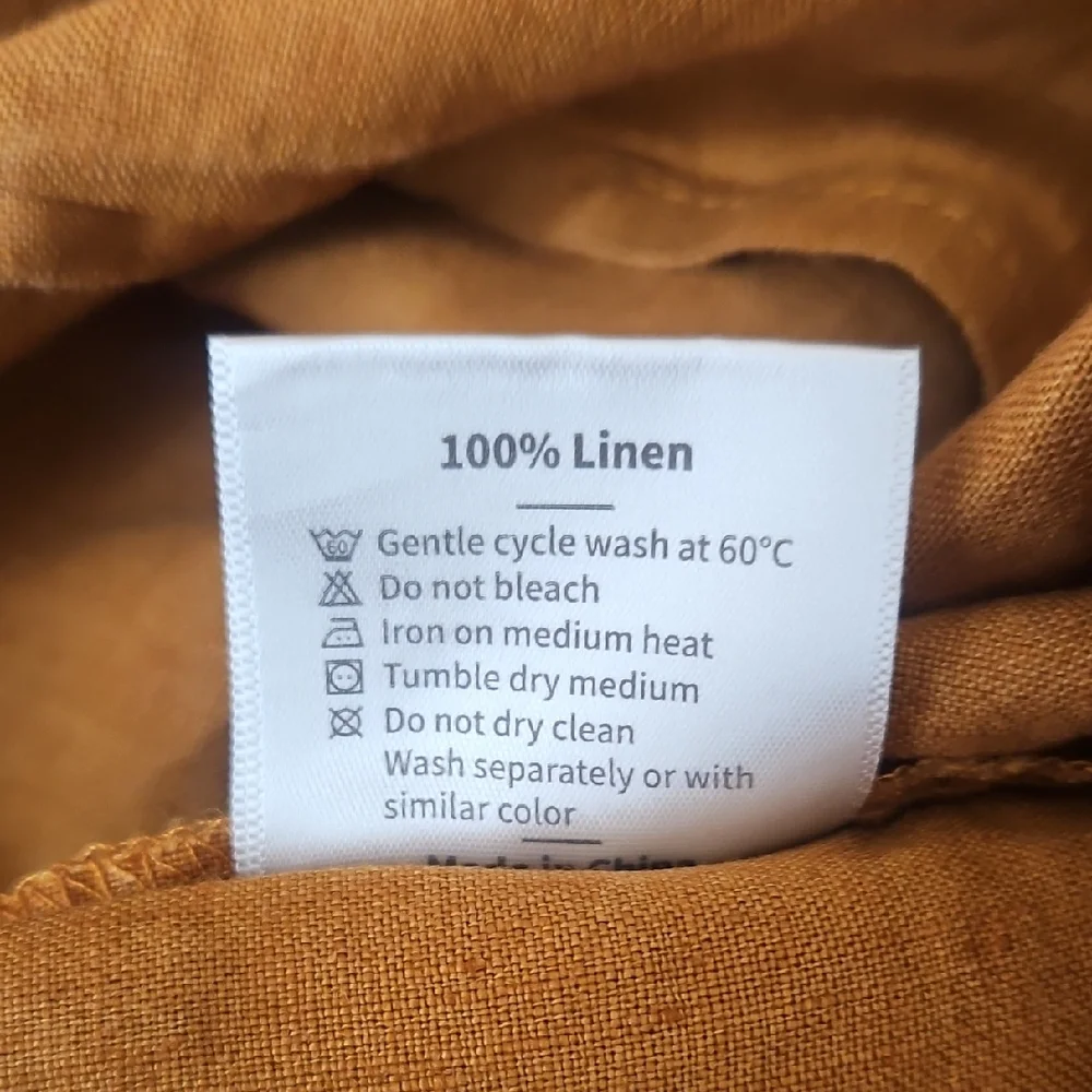 Simple Opulence Rust Carmel 100% Linen Washable Standard Pillowcases Shams Set